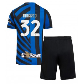 Billiga Inter Milan Federico Dimarco #32 Hemmatröja Barn 2024-25 Kortärmad (+ Korta byxor)